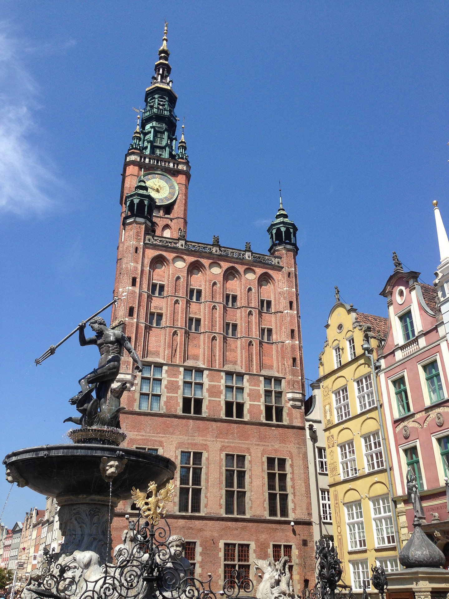 Neptunbrunnen in der Altstadt von Danzig Gdansk in Polen