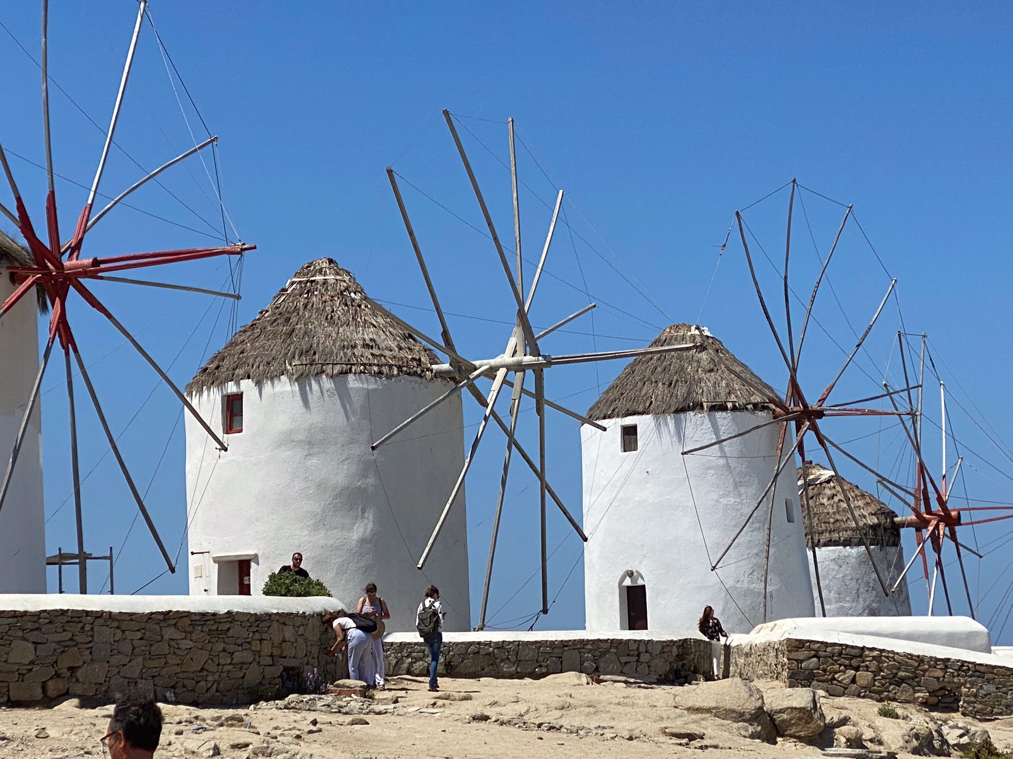alte Windmühlen auf der Insel Naxos